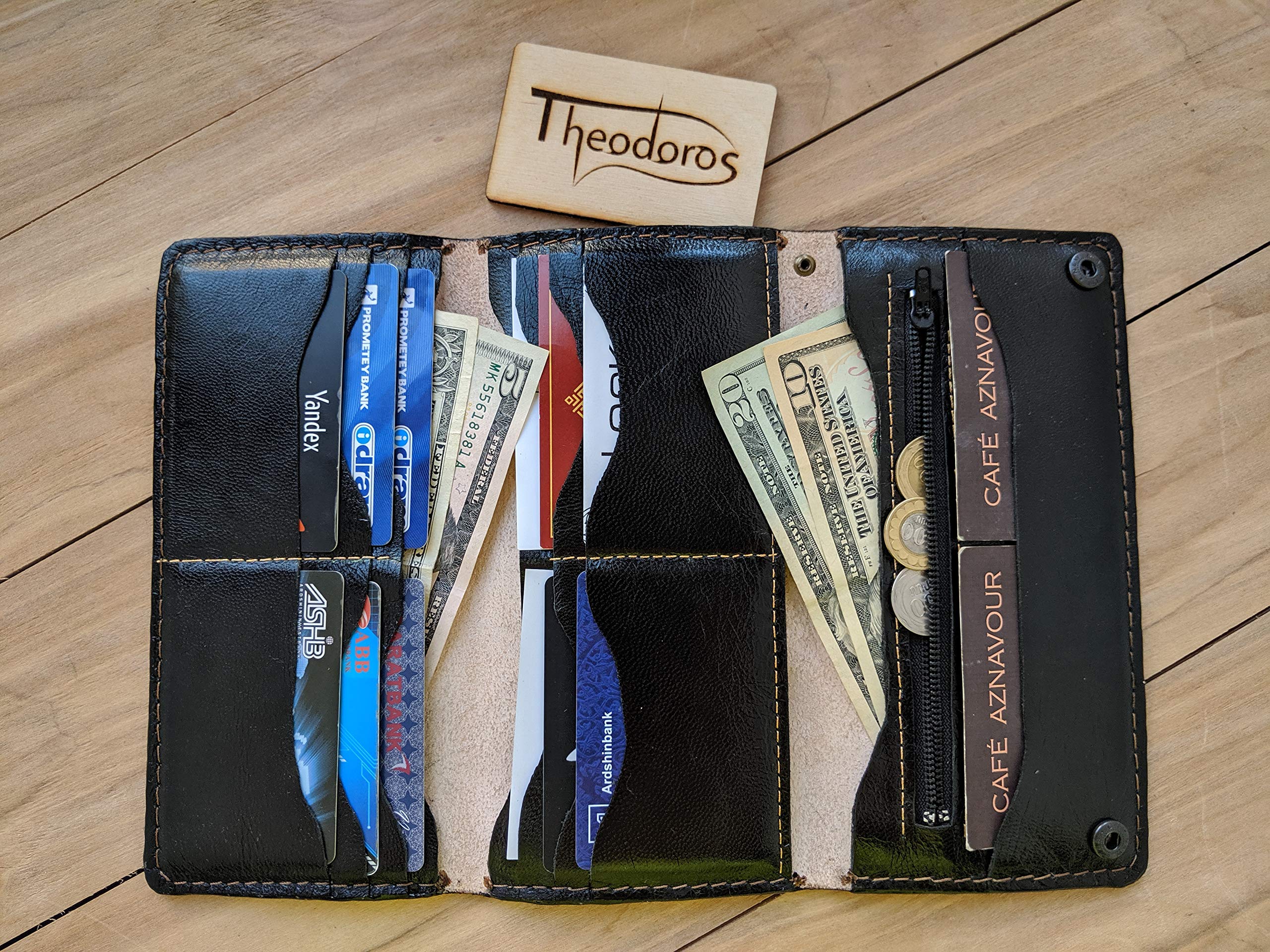 Sailor Ship RFID Men's Bifold Leather Wallet - Handmade Genuine Leather Embossed Viking Boat Design - Perfect for Travel, Gifts & Biker Enthusiasts