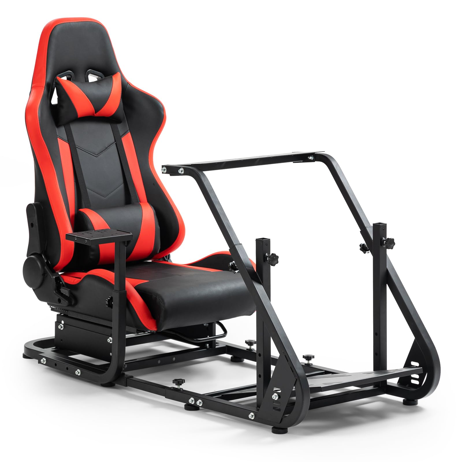 Anman G920 G923 Racing Simulator Cockpit with Adjustable Red Racing Seat - Compatible with Xbox, Logitech, Thrustmaster T300, Fanatec (Wheel/Shifter/Pedals Not Included) - Perfect for TV Gaming, VR Racing, and Home Simulation Setups