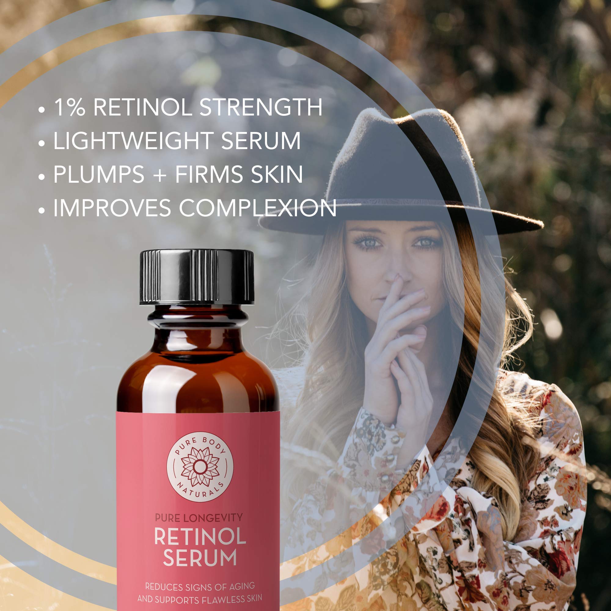 Pure Body Naturals Anti-Aging Facial Serum Set - Hyaluronic Acid, Retinol, Vitamin C & Niacinamide Serum for Glowing Skin - Perfect Skincare Gift for Women - Day & Night Moisturizing Routine