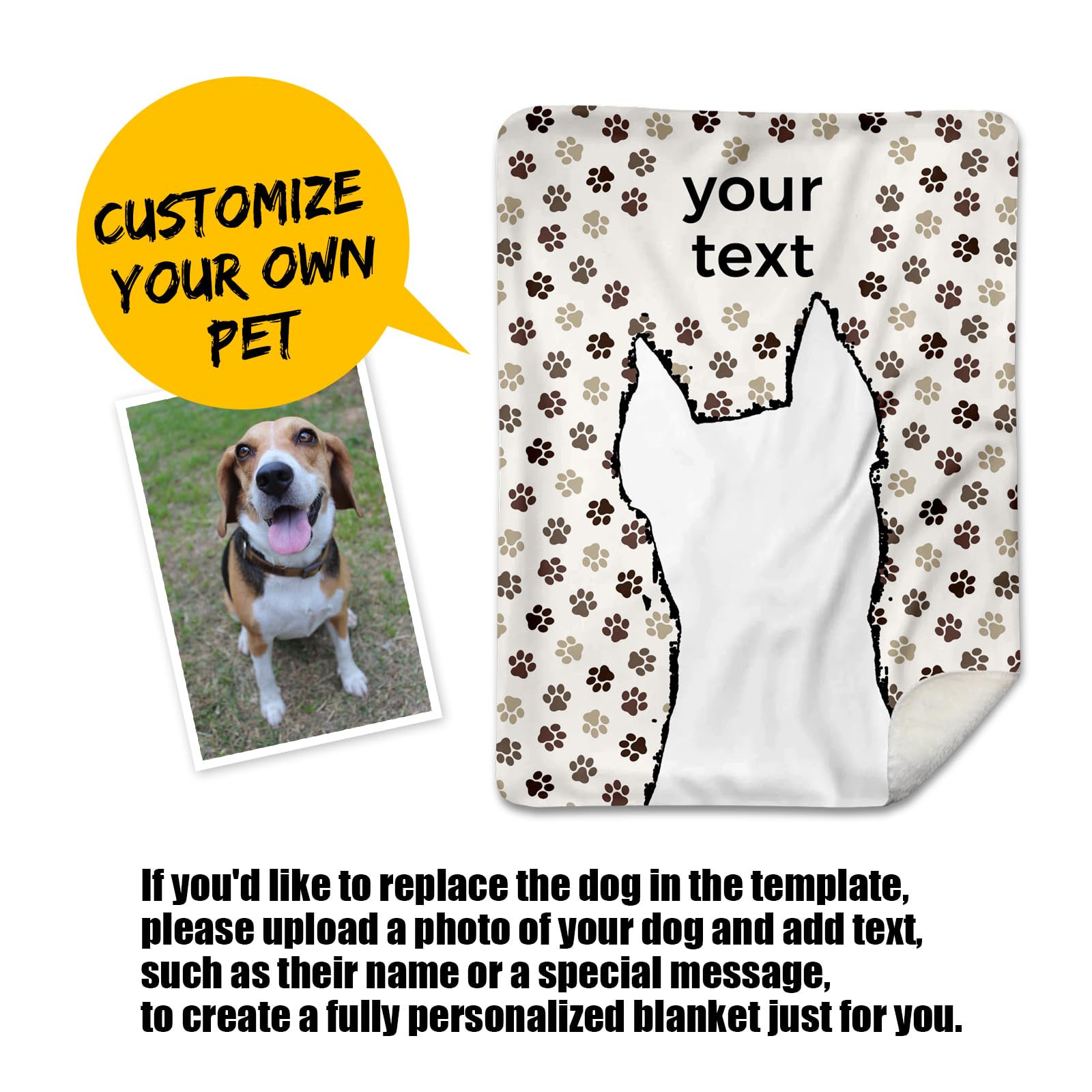 Premium Rhodesian Ridgeback Dog Blanket - Ultra Soft Sherpa Throw with Custom Dog Portrait & Name - Personalized Memorial Gift for Pet Lovers - Perfect for Couch, Bed & Home Decor