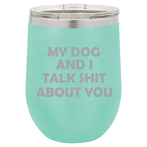 12 oz Double Wall Vacuum Insulated Stainless Steel Wine Tumbler with Lid - Leakproof Travel Mug for Coffee, Tea & Wine - Funny 