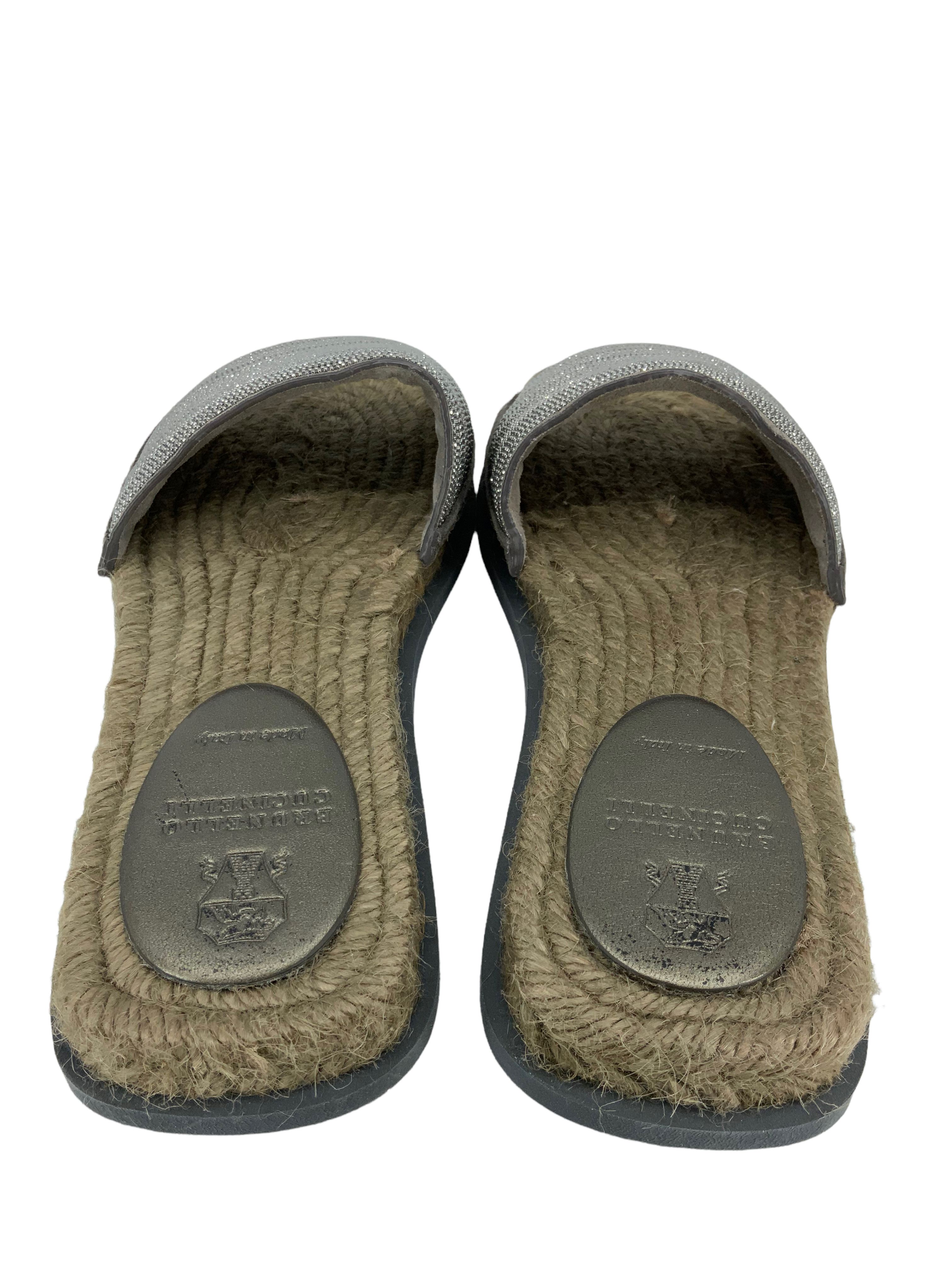 Brunello Cucinelli Women's Beaded Embellished Espadrille Slides - Size 9 | Comfortable Summer Sandals for Beach, Vacation & Casual Outfits
