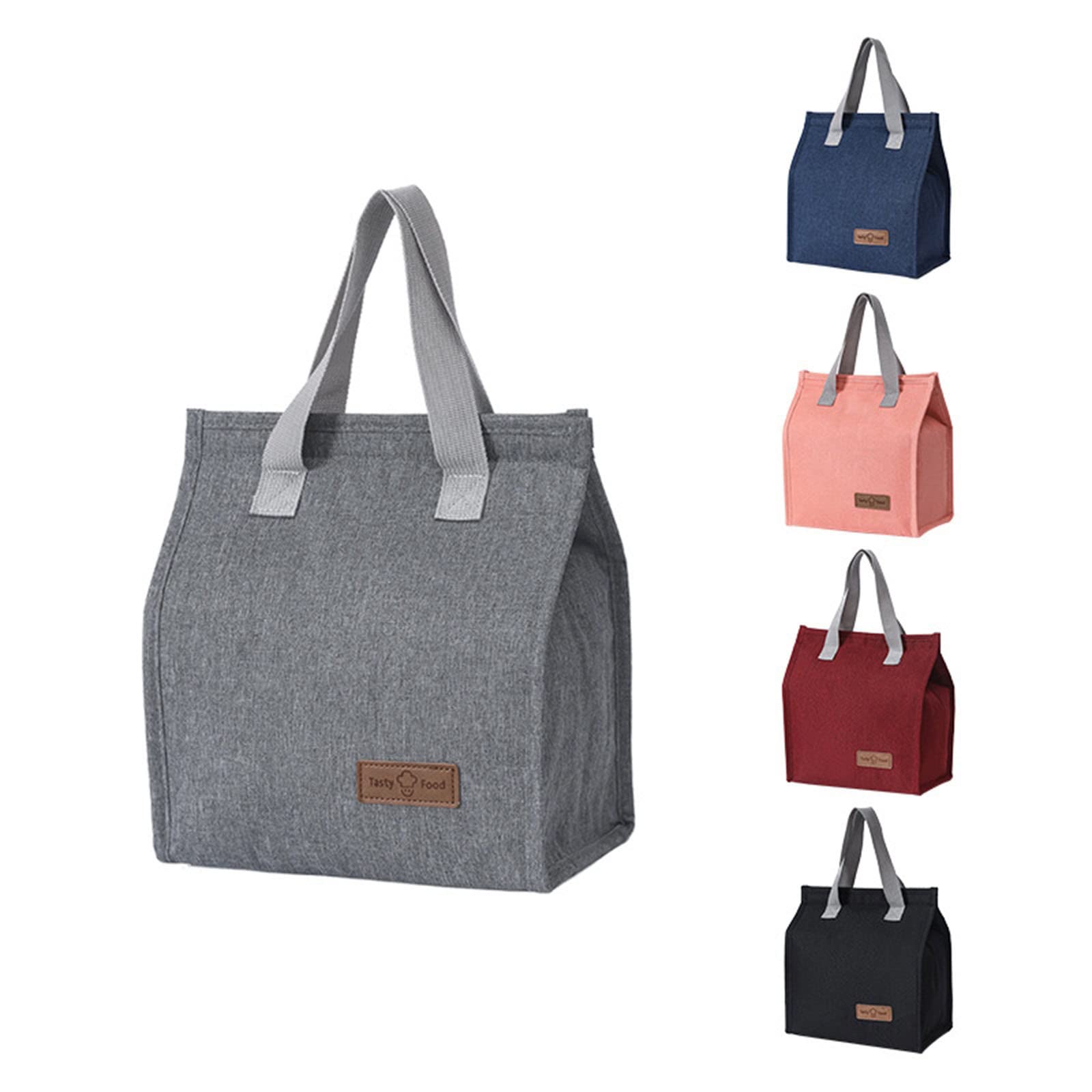 Insulated Lunch Tote Bag for Women, Men & Kids - Reusable Thermal Oxford Cloth Lunch Box Cooler - Perfect for Work, School, Picnic, Travel & Outdoor Activities (Dark Gray)