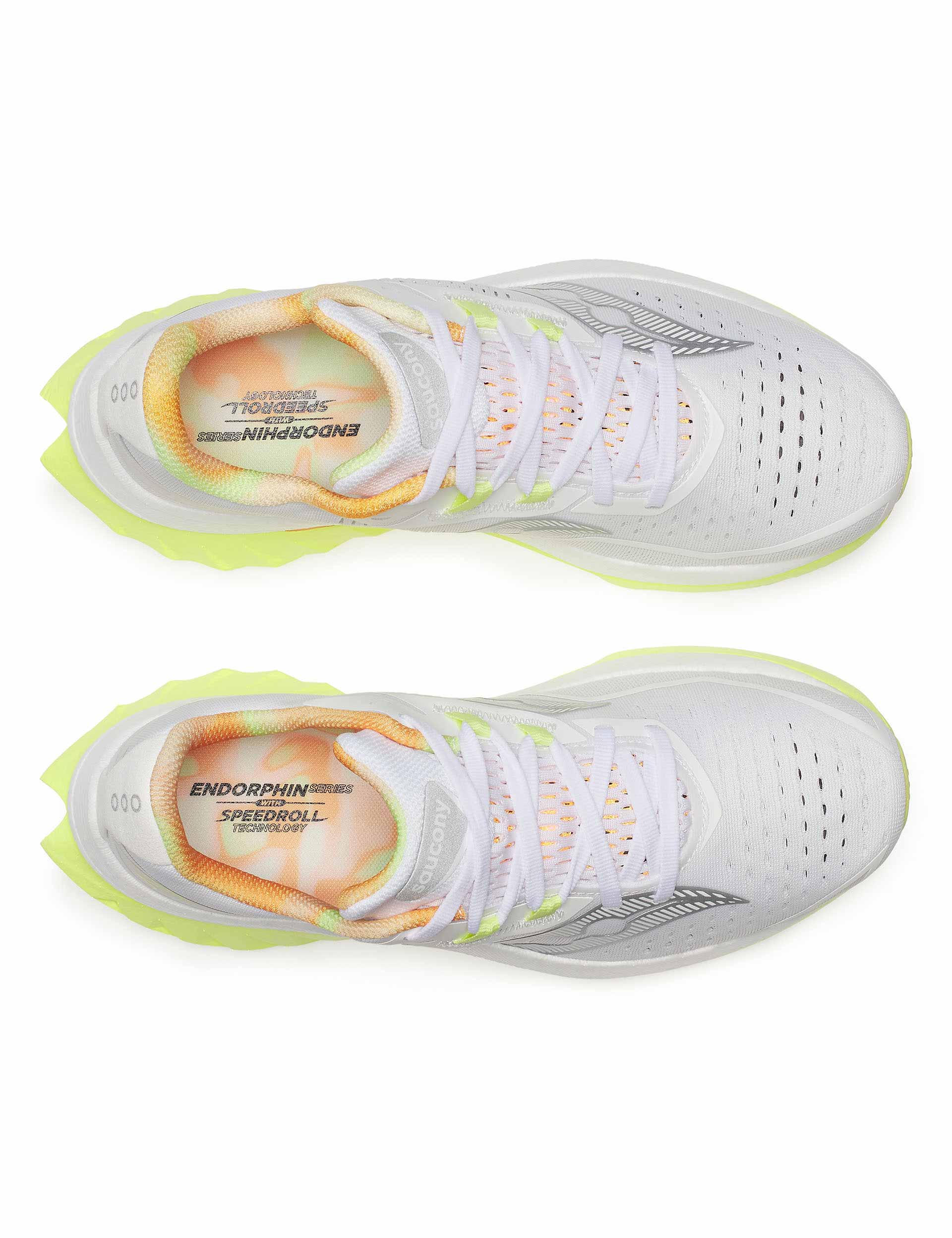 Endorphin Speed 4 Running Shoes - White/Sunny Color - Lightweight Cushioned for Marathon Training & Road Running