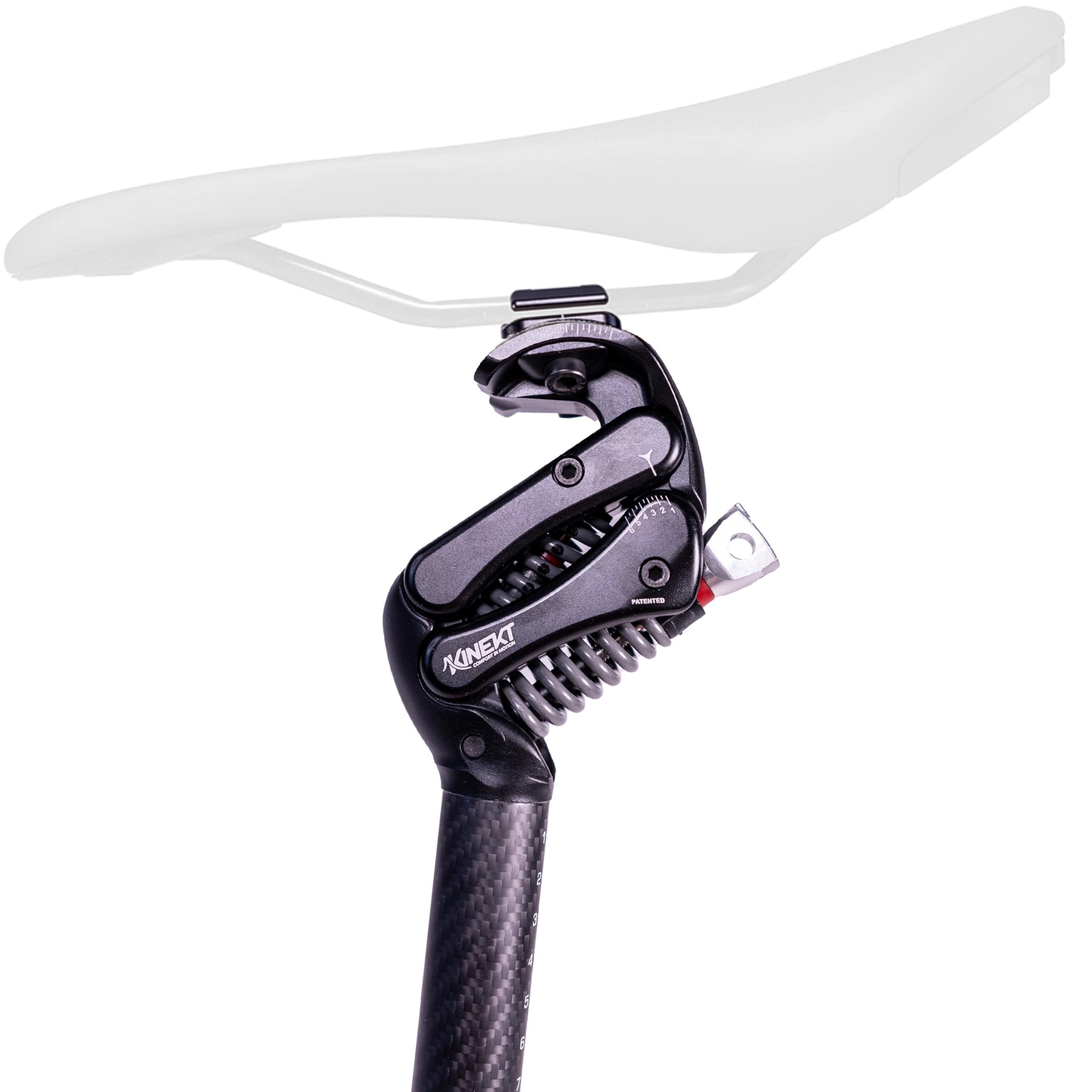 KINEKT Carbon Fiber Bike Suspension Seatpost - Shock Absorber for Road, Gravel & E-Bikes | Lightweight 80-320lbs Capacity | Adjustable for Weight & Riding Style | Perfect for Commuting, Trail Riding & Long-Distance Cycling