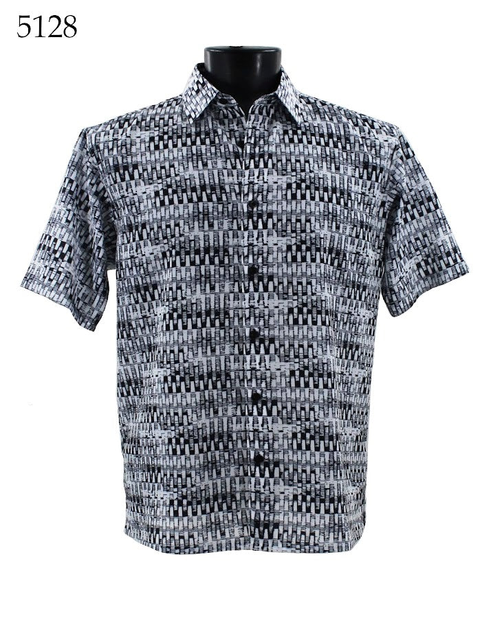 Bassiri Men's Casual Short Sleeve Shirt 5128 - Breathable Cotton Comfort Fit Tops for Summer, Outdoor & Office Wear