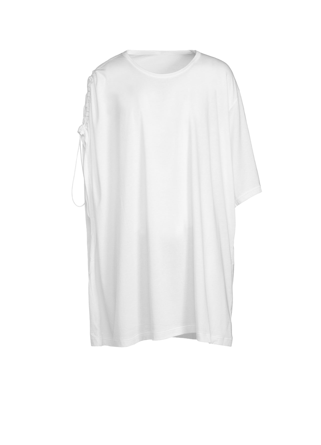 Soft Cotton Modal Jersey Shoulder Shirring Short Sleeve Oversized T-Shirt for Women - Comfortable Casual Wear for Everyday, Lounge & Street Style