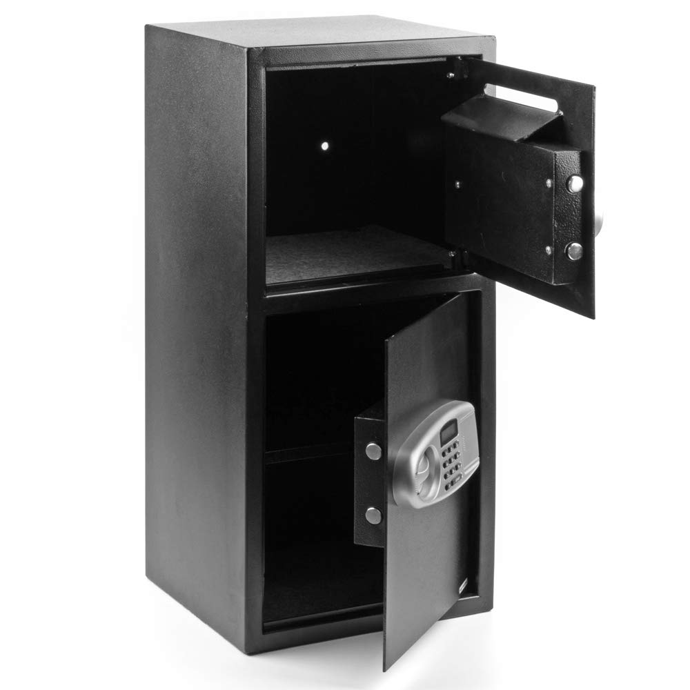 Secure Digital Safe Box with Double Door & Keys - Home & Office Security Safe for Cash, Valuables & Gun Storage | Ideal for Bedroom, Closet & Business Use