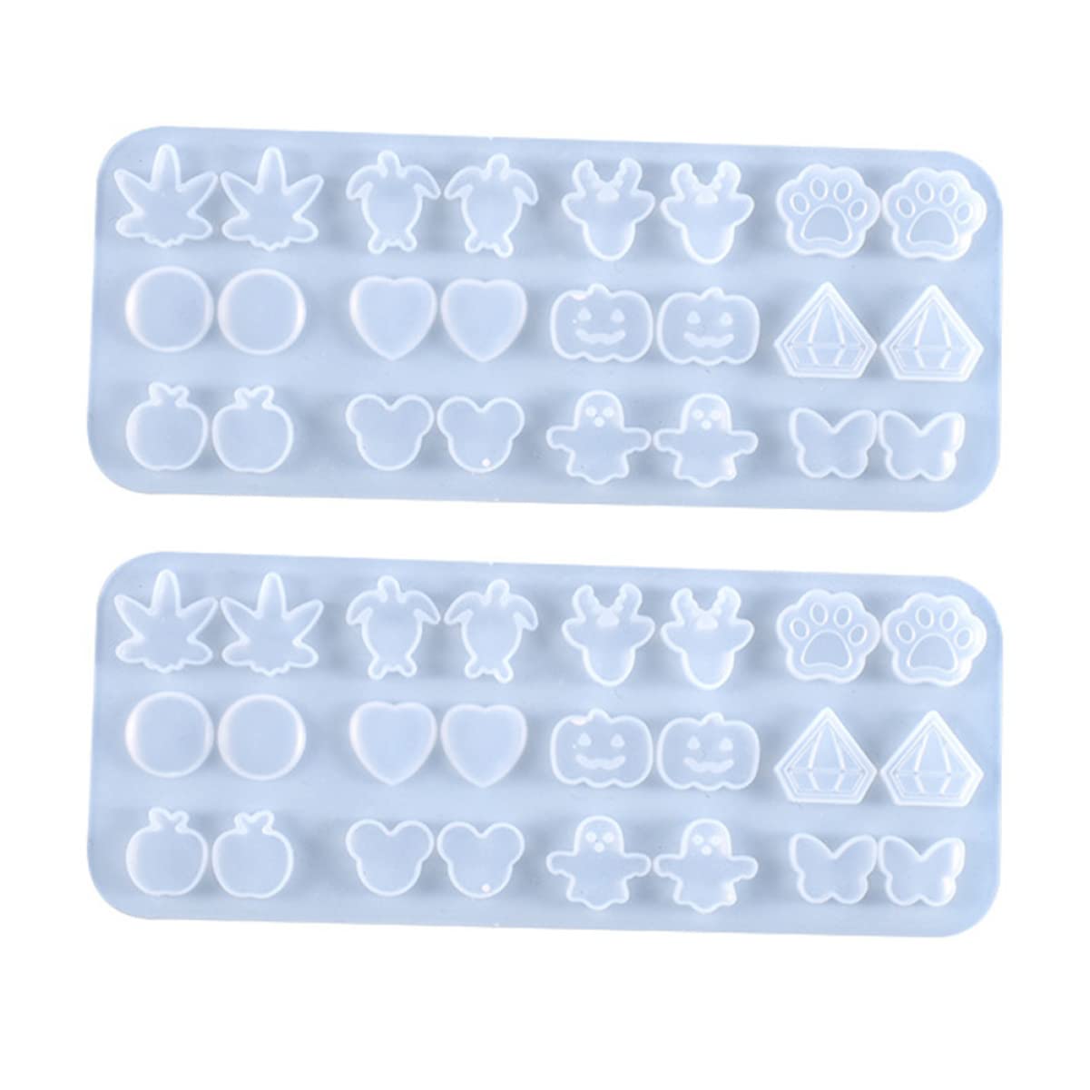 Ciieeo 2-Piece Silicone Jewelry Molds Set - Epoxy Resin Earring & Necklace Pendant Molds with Small Maple Design for DIY Craft Making, Perfect for Handmade Jewelry and Gift Creation
