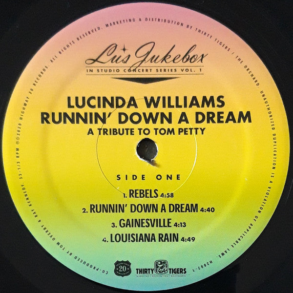 Lucinda Williams Runnin' Down A Dream Tribute to Tom Petty Vinyl Record LP - Limited Edition Mint Condition - Perfect for Music Collectors & Tom Petty Fans