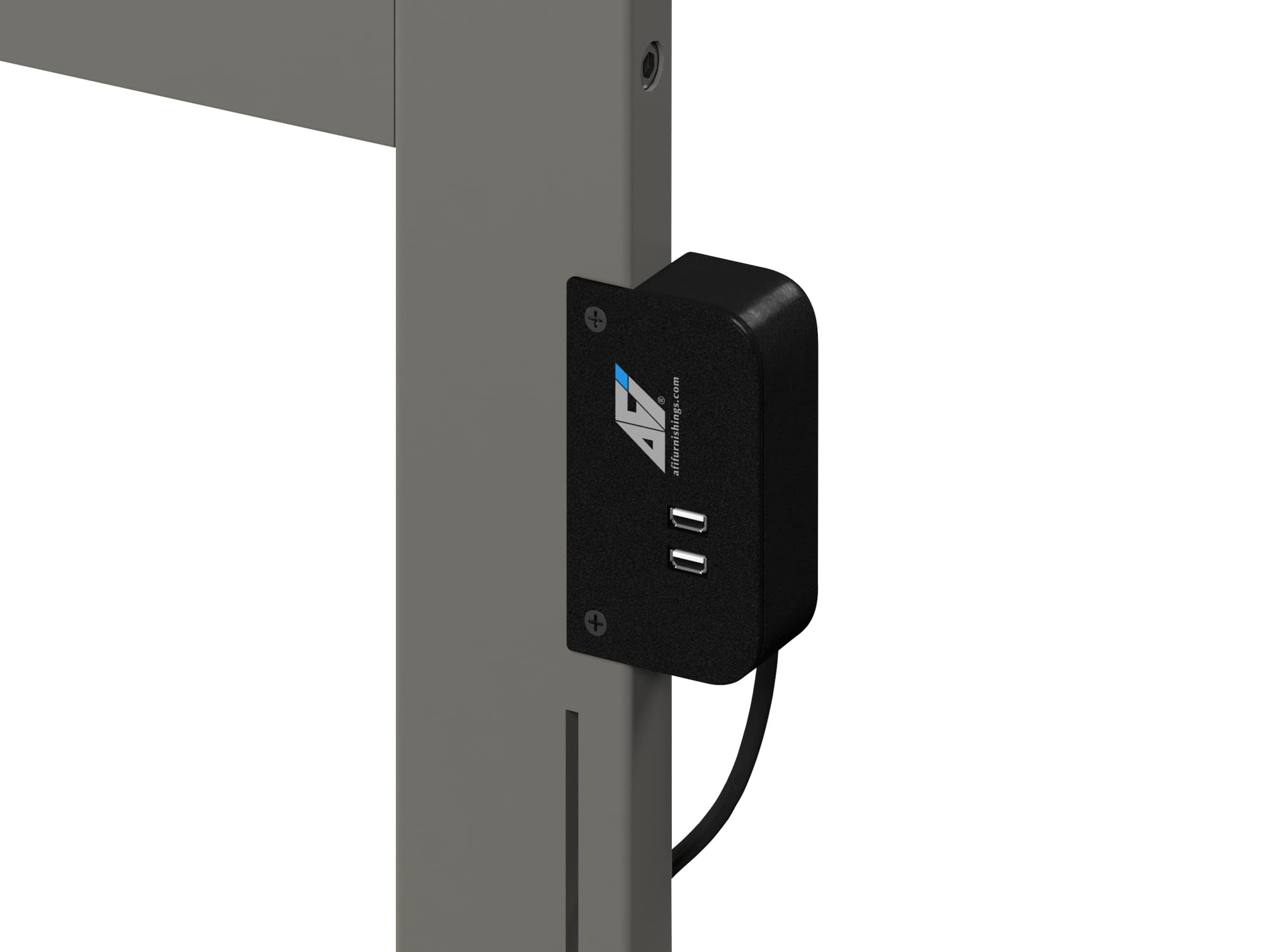 AFI Nantucket Twin XL Bed Foundation with USB Charger - Grey, Perfect for Dorms, Guest Rooms & Small Spaces