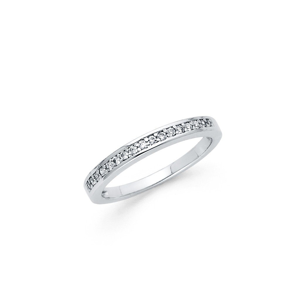 925 Sterling Silver Ring for Women - 3 Row Pave Round Cubic Zirconia Wedding Band, Anniversary Gift, Elegant Jewelry for Bridal, Engagement & Special Occasions