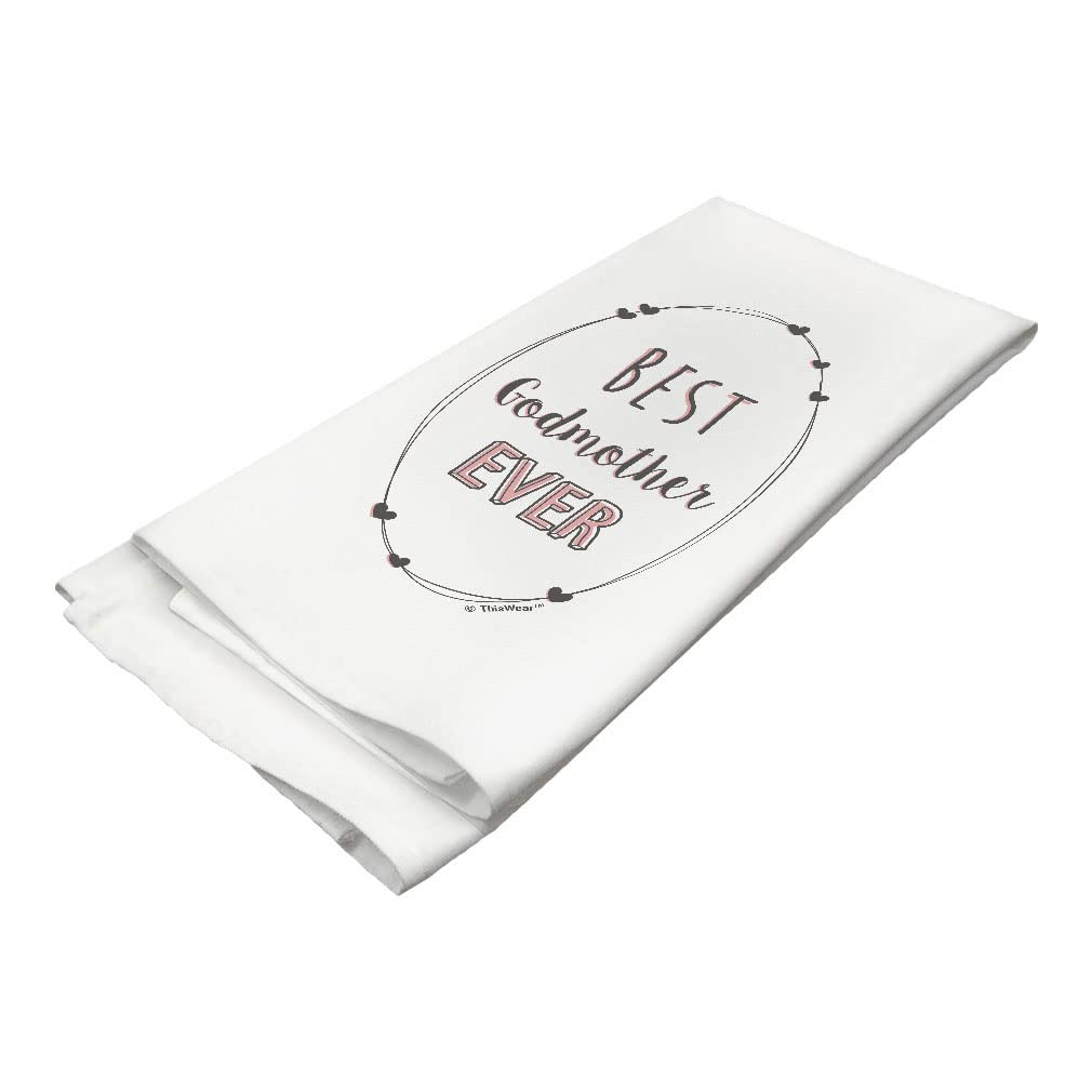 Best Godmother Ever Gift - Personalized Godmother Kitchen Hand Towel & Tea Towel Set - White - Perfect for Birthdays, Mother's Day, and Thank You Gifts