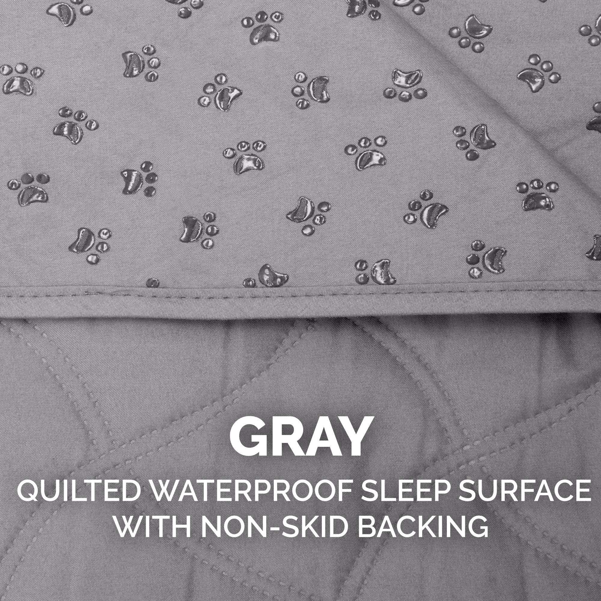Waterproof & Non-Slip King Size Pet Mattress Cover Protector for Dogs & Cats - Washable Quilted Twill Blanket for Beds, Couches & Car Seats - Gray Jumbo/King Size - Perfect for Pet Accidents, Travel & Home Protection