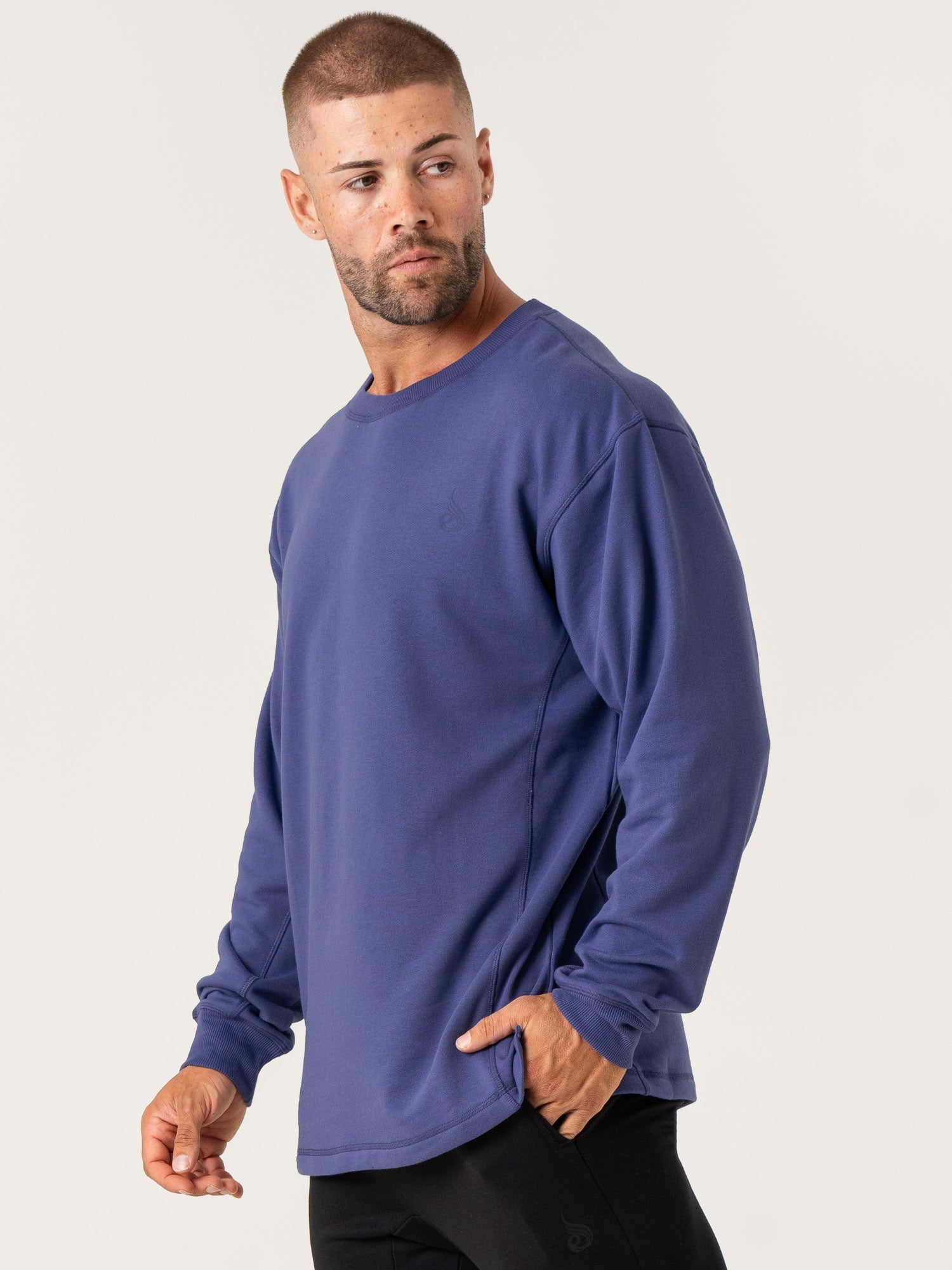 Premium Force Crew Neck T-Shirt - Soft Cotton Indigo Blue Tee for Men | Casual Wear, Gym, Workout & Everyday Comfort
