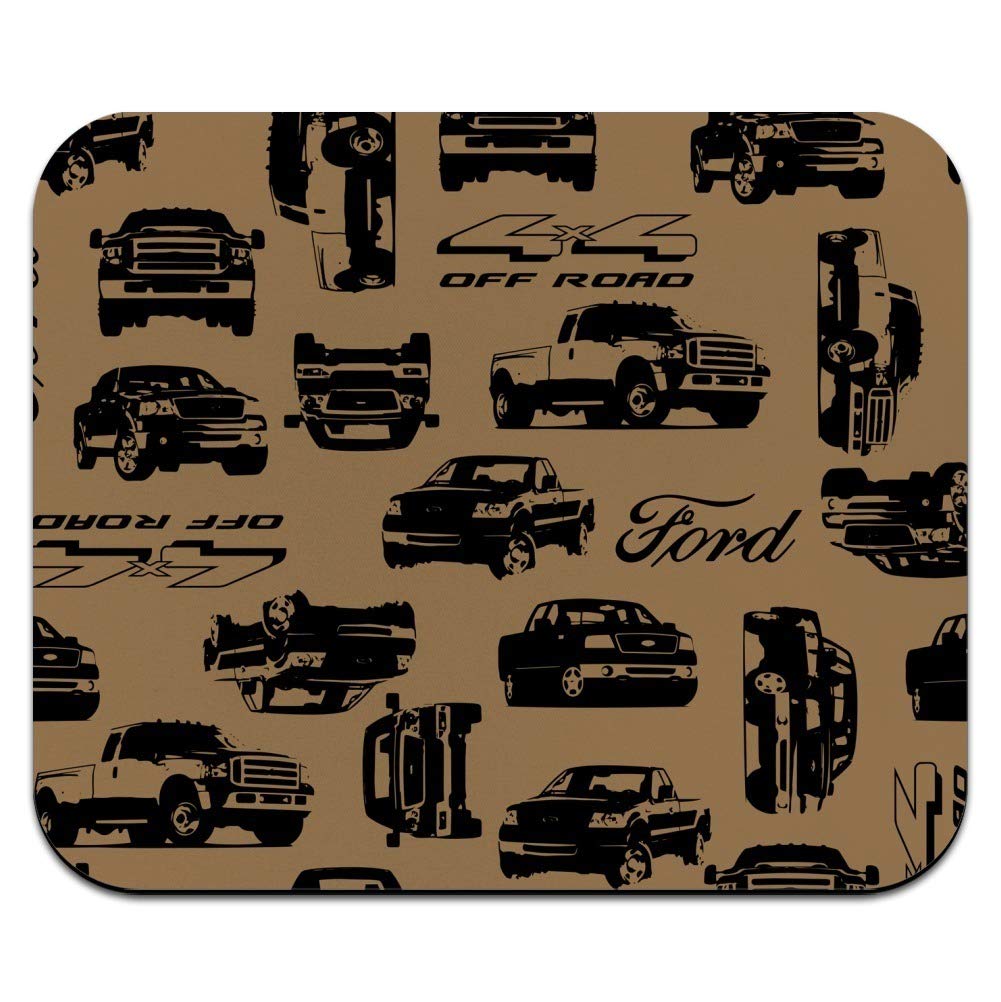 Ford Trucks Design Low Profile Thin Gaming Mouse Pad - Non-Slip Rubber Base for PC, Laptop, Office & Home Workspace (Black)