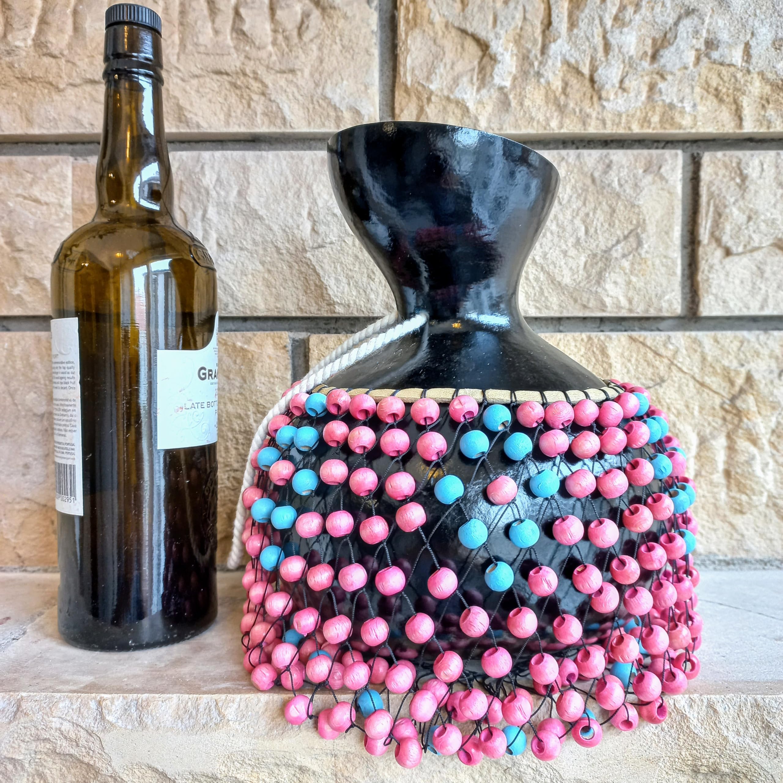 Colorful Beaded Gourd Rattle - Authentic Latin Percussion Instrument (Xequere Abe) - Perfect Musical Gift for Women & Music Lovers - Great for Samba, Bossa Nova & Afro-Cuban Music Performances