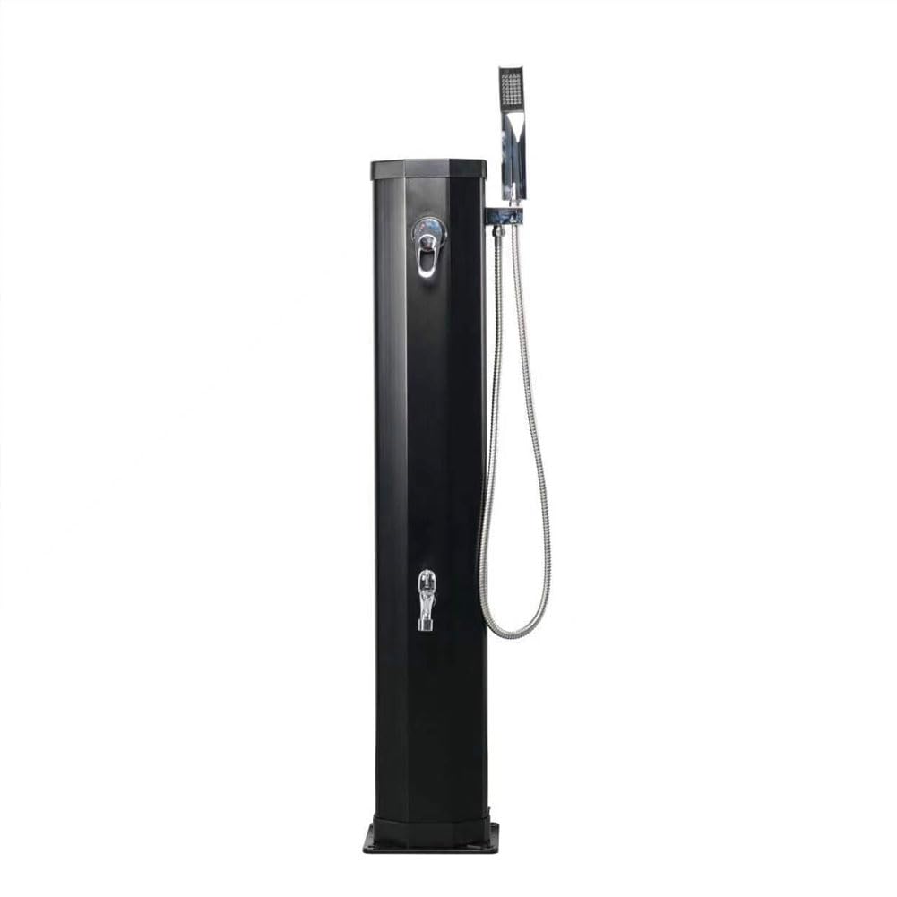 6.5 FT 5.3 Gallon Solar-Powered Outdoor Shower with 360° Rotating Shower Head & Foot Tap - Portable Camping, Beach, Poolside, Garden, and Yard Shower for RVs, Cabins, and Outdoor Adventures
