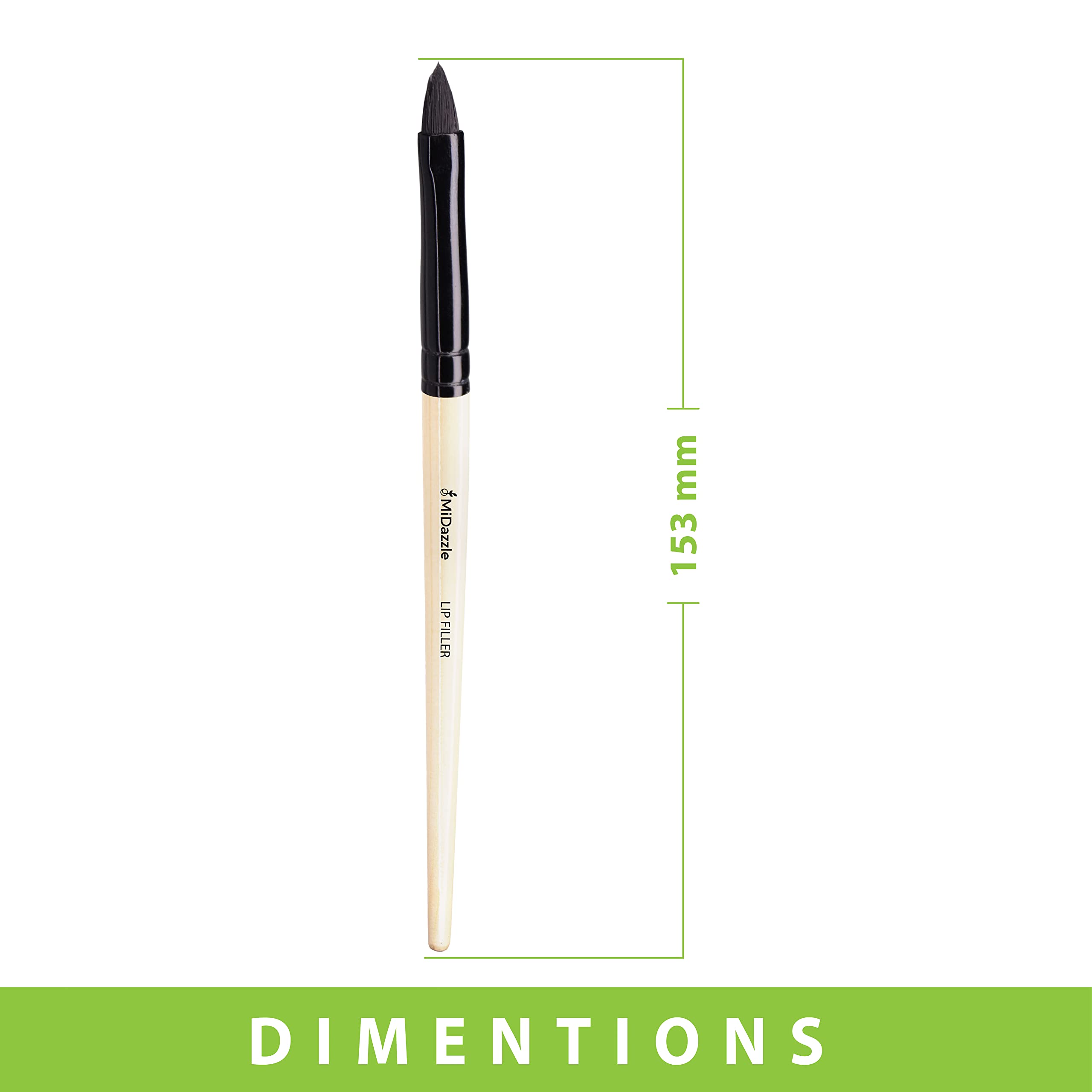 Midazzle Premium Wooden Lip Filler Brush - Professional Makeup Tool for Lip Gloss & Lipstick Application (MIMB00509) | Perfect for Makeup Artists, Beauty Enthusiasts & Home Use