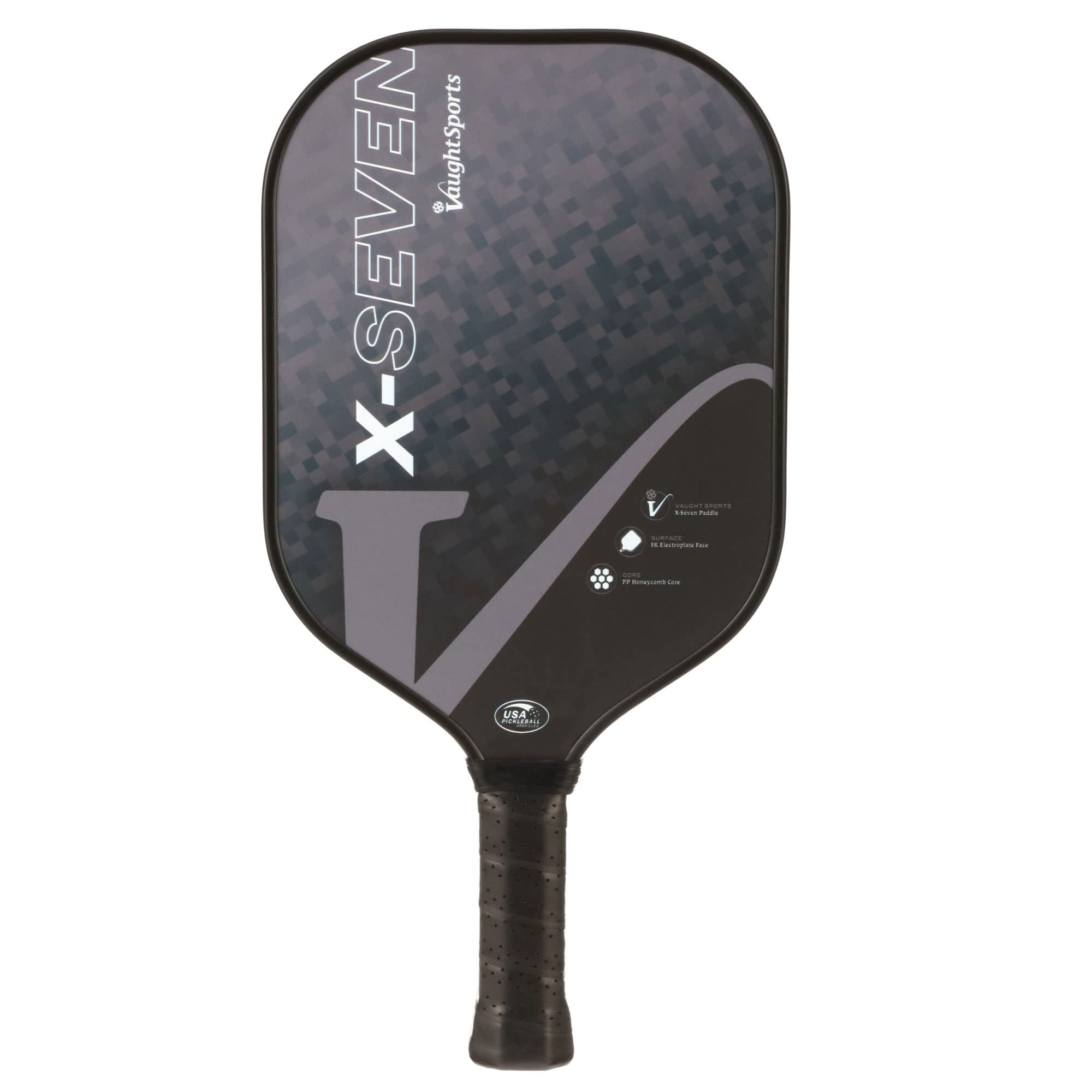 X-Seven USAPA Approved Pickleball Paddle for Intermediate & Advanced Players - Premium Cushion Comfort Grip - Lightweight Carbon Fiber Racket for Competitive Play & Outdoor Recreation