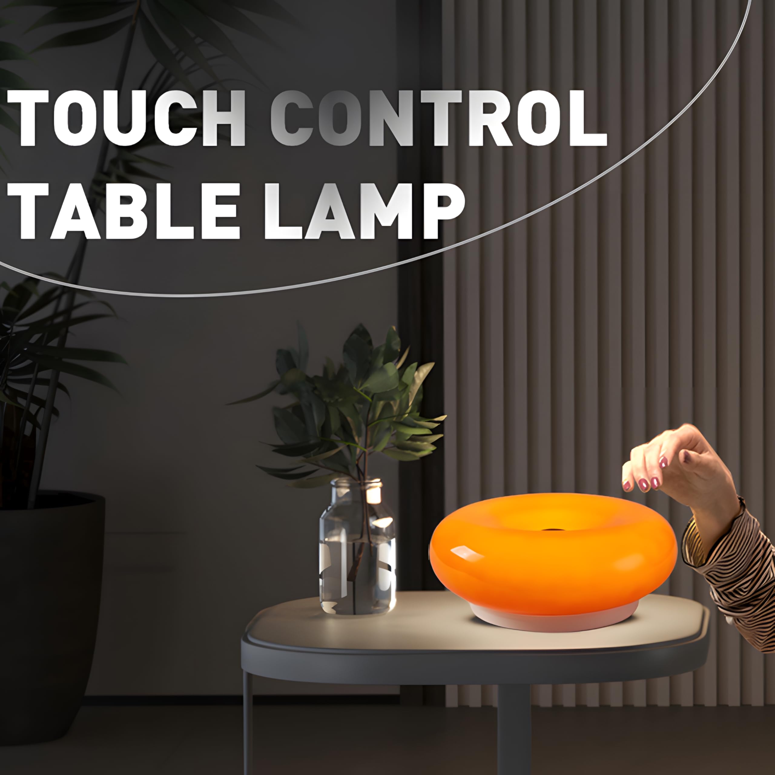 Creative Donut-Shaped LED Atmosphere Lamp - Plug-in Wall Light & Table Lamp for Bedroom, Corridor, Living Room - Modern Orange Night Light for Cozy Home Decor & Warm Ambiance