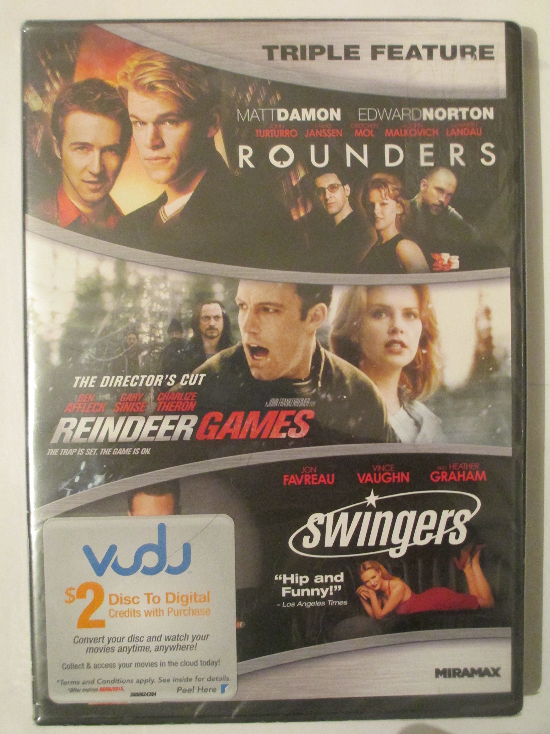 Rounders, Reindeer Games, Swingers Triple Feature DVD (2014) - Director's Cut | Classic Movie Collection for Film Lovers & Home Entertainment Nights