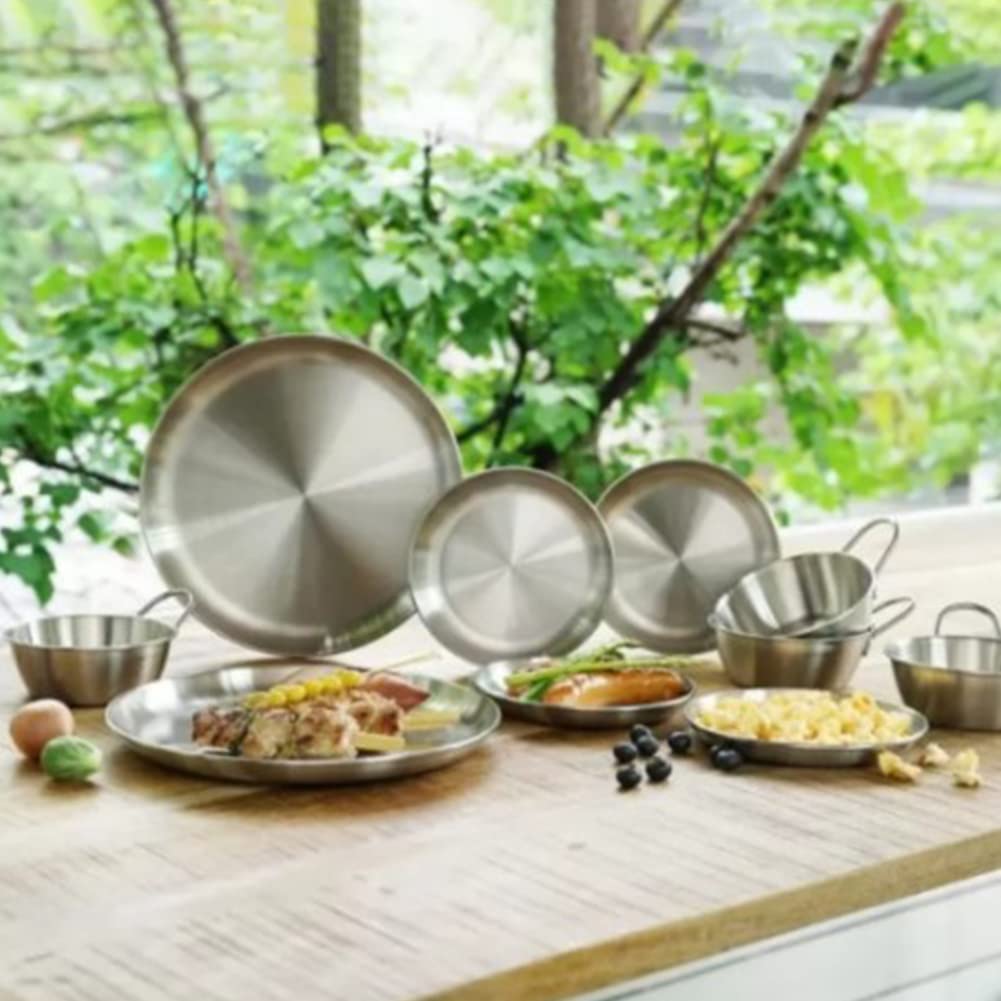 Premium 10-Piece Stainless Steel 304 Camping Dinnerware Set - Plates & Bowls for Outdoor Adventures, Hiking, Beach Picnics & Travel | Durable & Lightweight for Camping, Backpacking & RV Trips