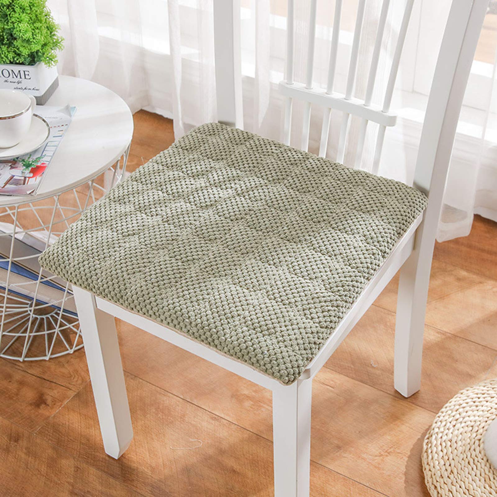 XYXH 4-Pack Square Dining Chair Cushions with Ties - Comfortable Washable Seat Pads for Patio, Balcony & Living Room Furniture - Solid Color Home Decor Accessories for Kitchen, Dining Room & Outdoor Use