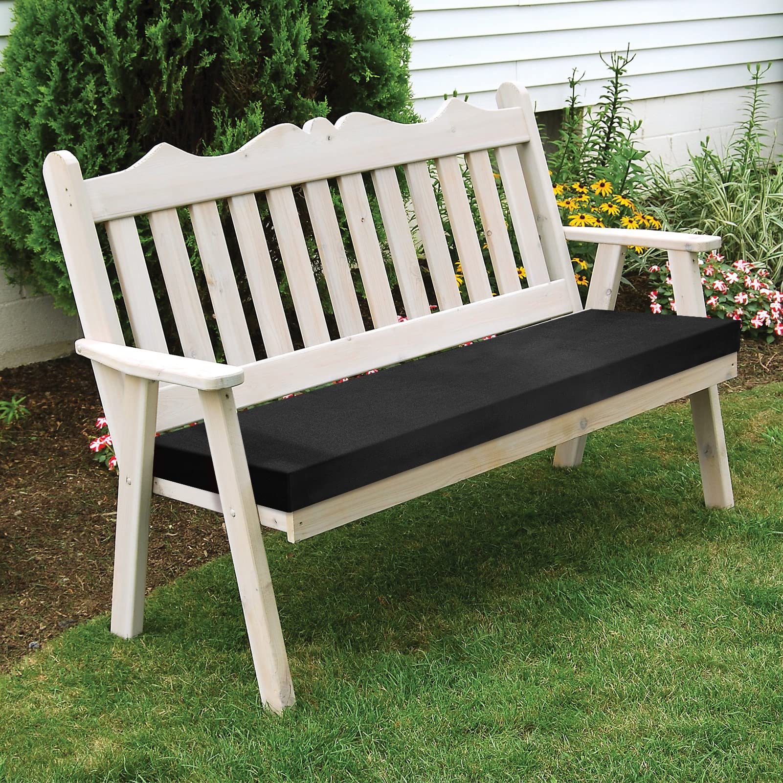 Premium Waterproof Outdoor Bench Cushion - Non-Slip Patio Furniture Cushion for Swing, Window Seat & Indoor Use - 17.7