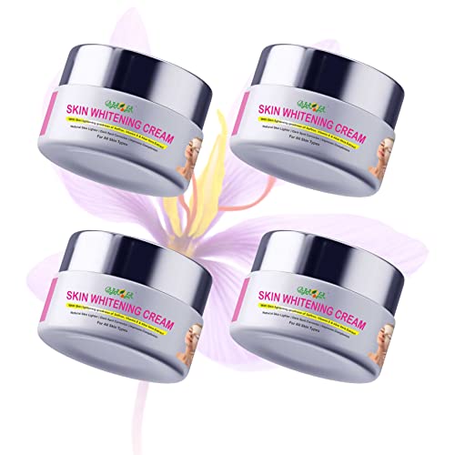 BROER Skin Whitening Brightening Cream - Natural Skin Lightener for Face & Body, Dark Spot Corrector, Hyperpigmentation Treatment, Improves Complexion (50g x 4 Pack) | For Daily Skincare Routine, Night Care & Even Skin Tone