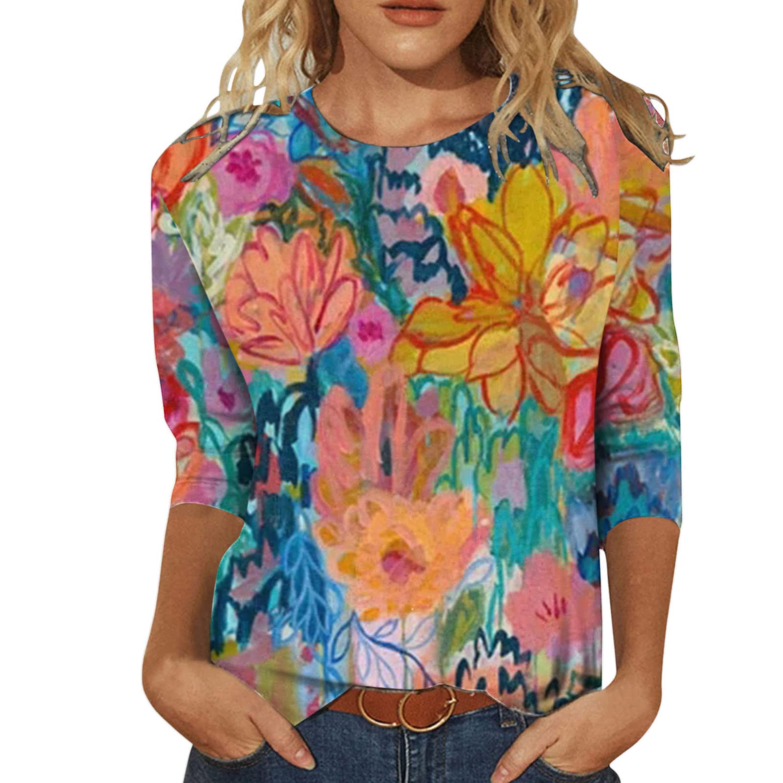 Women's Long Sleeve Crewneck Tunic Blouse - Casual Work T-Shirt Top for Fall 2022 | Basic Tee for Office, Date Night & Everyday Wear