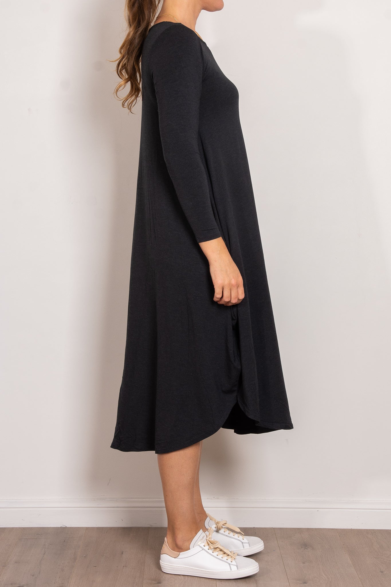 Tani Marl Long Sleeve Tri Dress - Women's Stylish Casual & Athletic Dress for Yoga, Running, and Everyday Wear