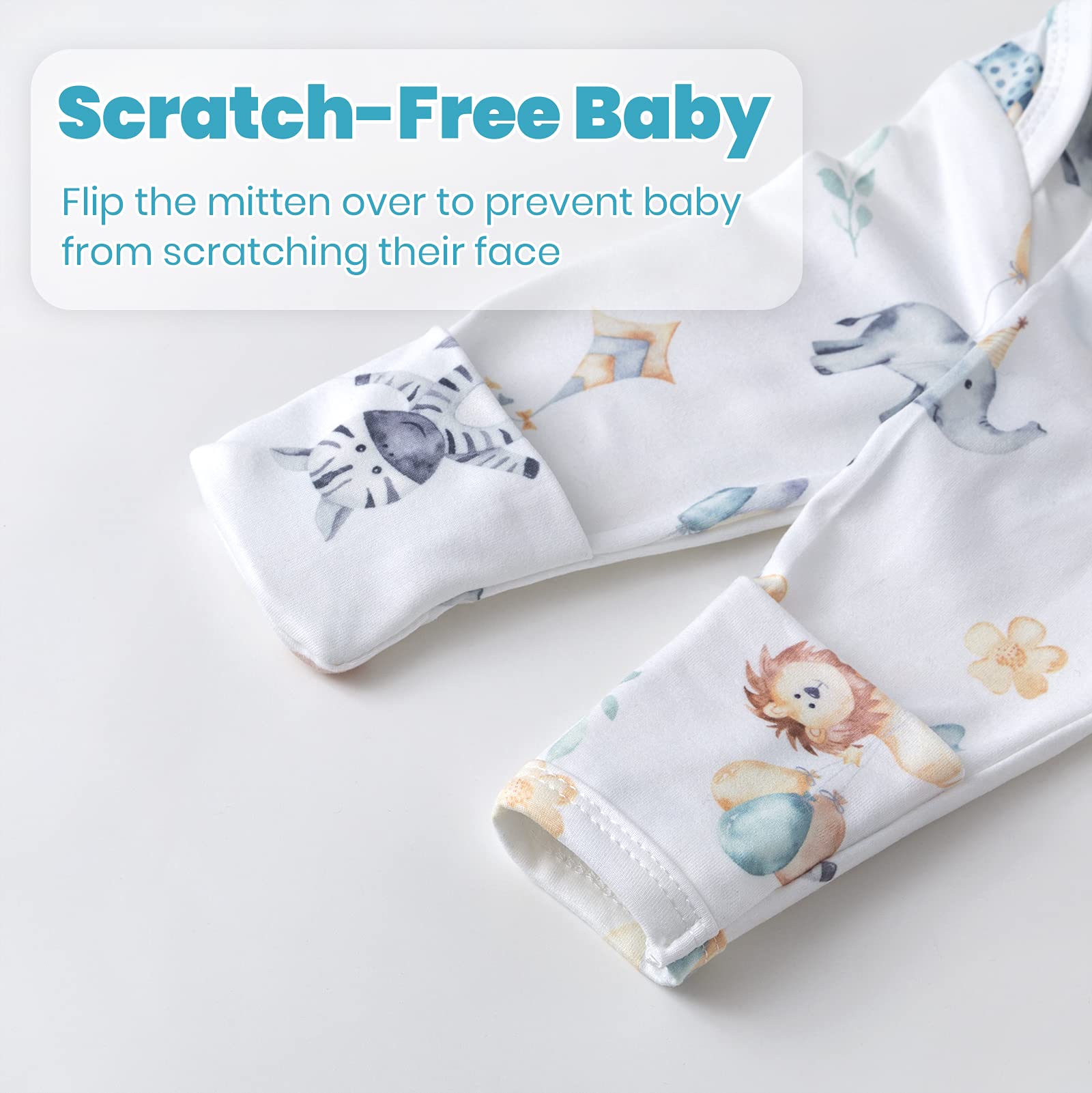 Soft Baby Knotted Gown for Newborn Girls - Hospital Outfit with Mitten Cuffs for Comfortable Sleep