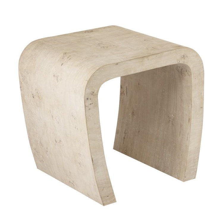 20x20 Inch White Burl Wood Accent Table - Modern Side Table for Living Room, Bedroom & Office Decor