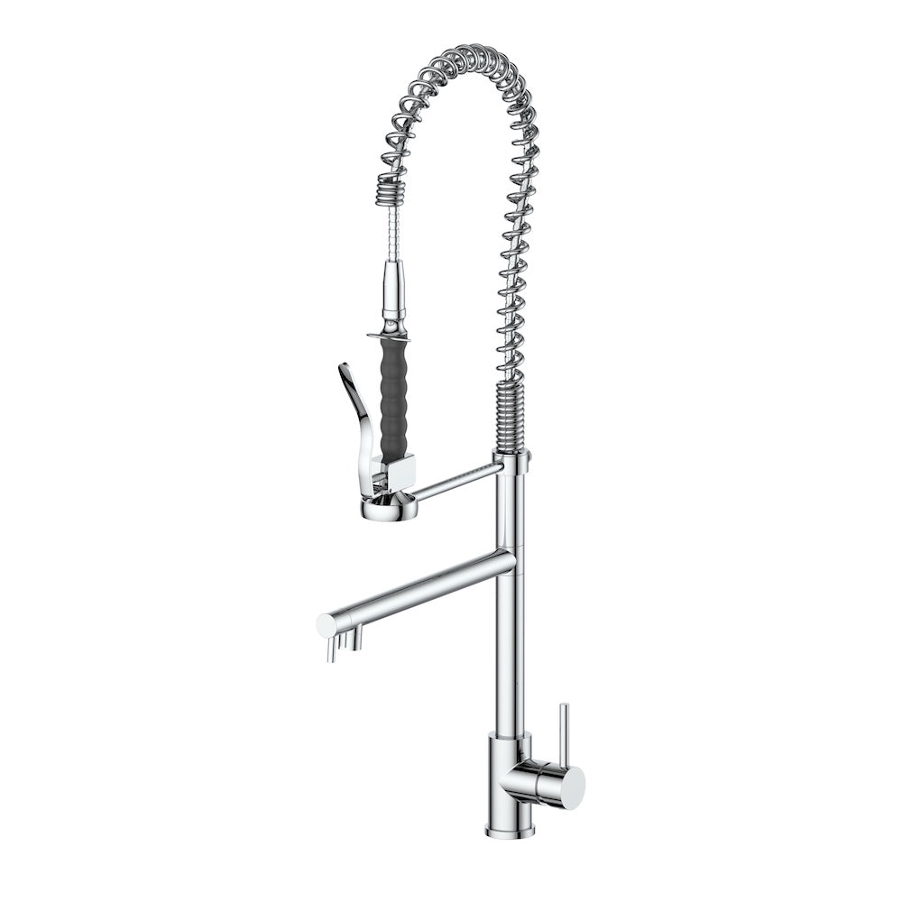 ZLINE Van Gogh Pull Down Spring Kitchen Faucet with Pot Filler - Chrome Finish (VNG KF CH) | High Arc Commercial Style Faucet for Modern Kitchens & Cooking Enthusiasts