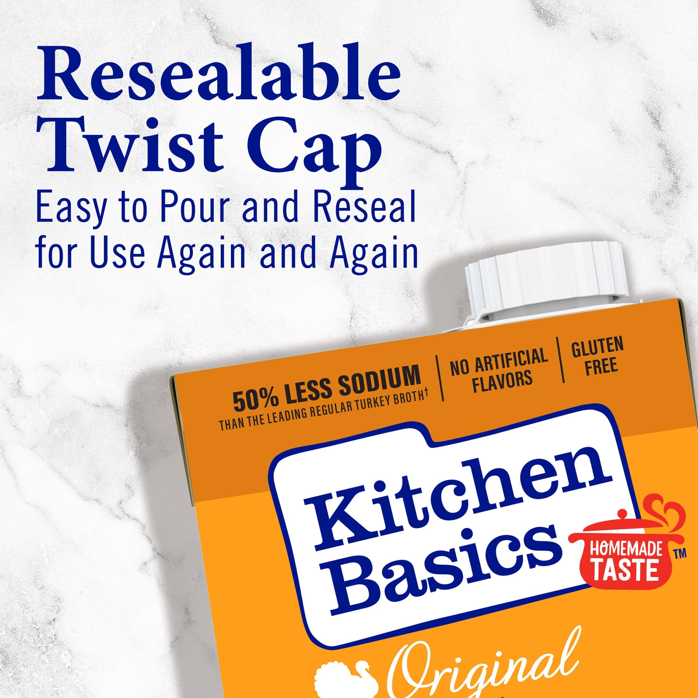Kitchen Basics® Original Turkey Stock - 32 oz Carton, All-Natural Broth for Soups, Gravy & Cooking - Perfect for Thanksgiving, Holiday Meals & Everyday Recipes