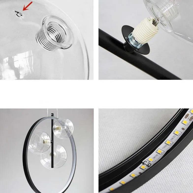 Nordic Glass Bubble LED Modern Pendant Light - Stylish Ceiling Lighting for Living Room, Bedroom & Dining Room - Energy Efficient Hanging Lamp for Home Decor