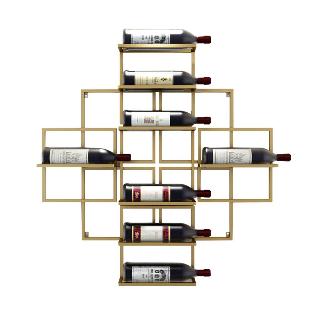 Forged Iron Wall Mount Wine Bottle Rack - Holds 8 Red Wine Bottles for Home Kitchen Restaurant Bar Decor | Perfect for Wine Storage & Wall Display