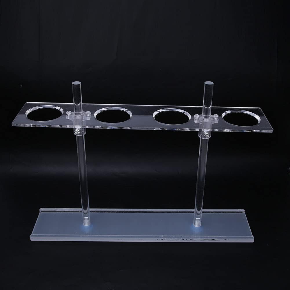 Adjustable Height 4-Hole Organic Glass Funnel Stand Holder - Lab Test Tube Rack for Chemistry & Physics Experiments | School Laboratory Accessory, Science Classroom Supplies (Perfect for Titration, Filtration & Scientific Research)