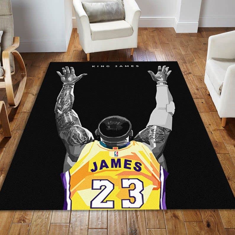 Basketball Rug - Non-Slip Sports Area Carpet for Boys & Girls Bedroom, Kids Room Decor - Perfect for Game Room, Dorm, Playroom & Basketball Themed Decor (Size F110)