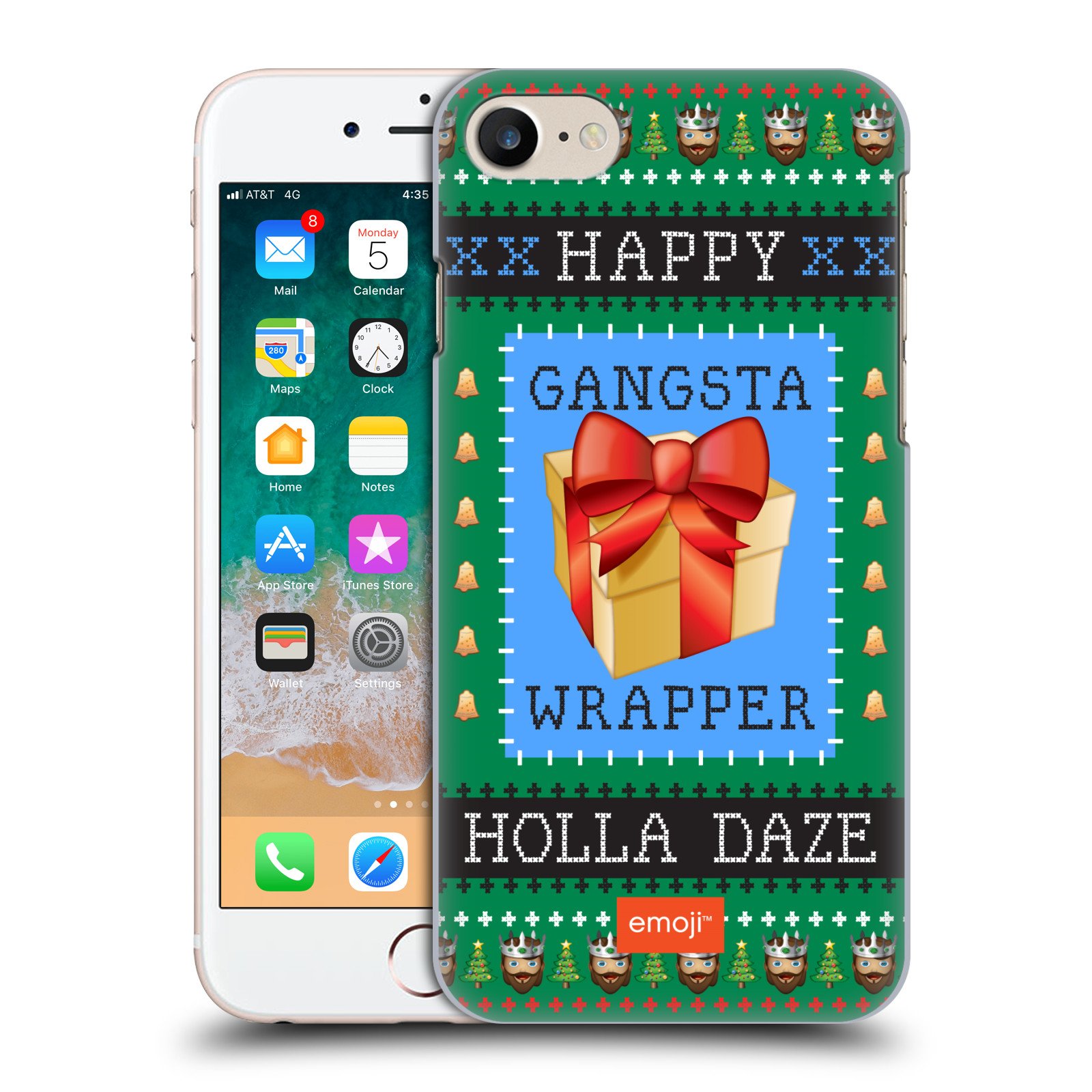 Head Case Designs Emoji® Wrapper Ugly Christmas Hard Back Case for iPhone 7/8/SE 2020 & 2022 | Officially Licensed | Perfect for Holiday Gifts & Festive Celebrations