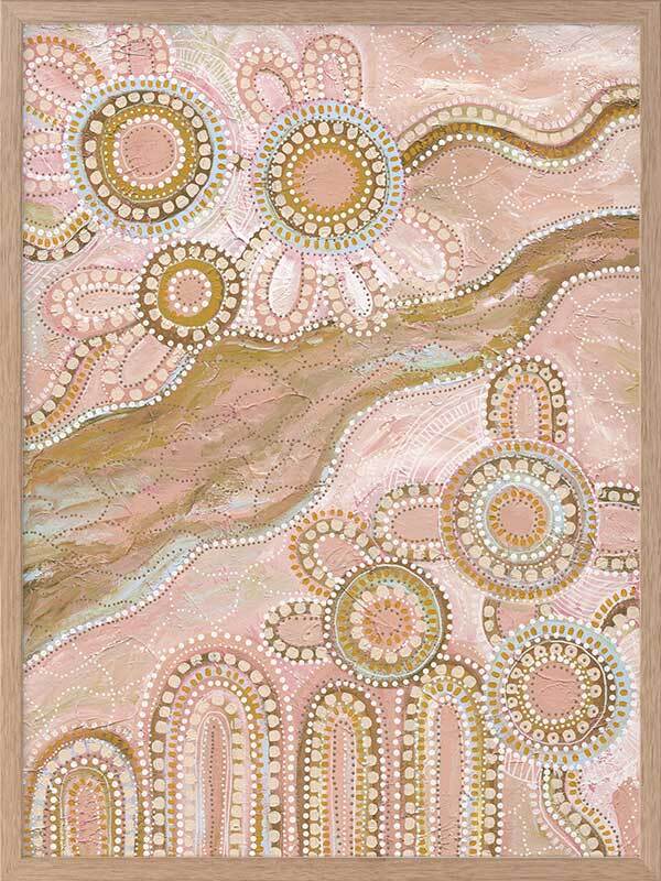 Bila III Blush Pink Framed Art Print - Modern Wall Decor for Living Room, Bedroom & Office | Ready to Hang Canvas Painting