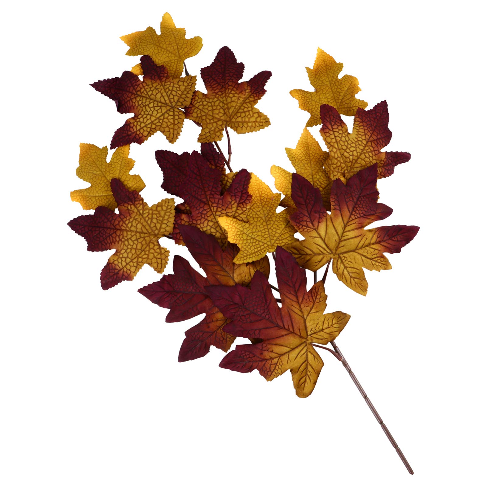 BESPORTBLE Artificial Maple Leaves Branches - 24pcs Faux Fall Maple Leaf Stems for Autumn Thanksgiving Christmas Decor, Wedding Centerpieces, Wreath Making & Seasonal Home Decorations