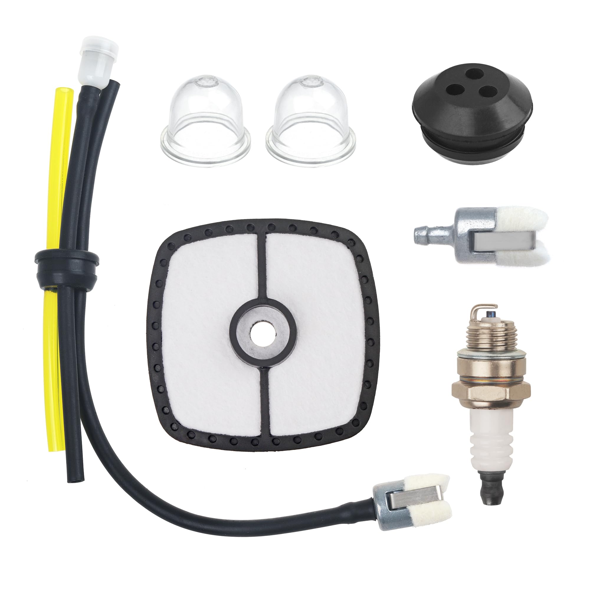 Echo SRM 225 Tune Up Kit - Replacement Parts for SRM-210, SRM-230, PAS-225, PB-250LN Weed Eater, Leaf Blower & String Trimmer - Includes Air Filter, Fuel Line, Spark Plug, Primer Bulb & Fuel Filter - Perfect for Lawn Maintenance & Garden Equipment Repair