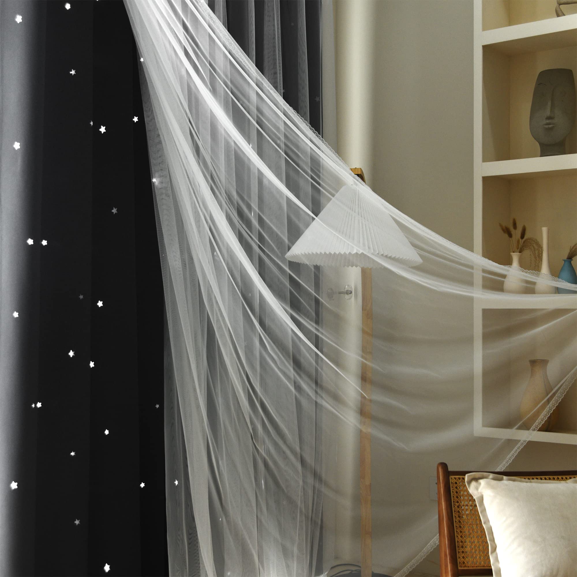 Kinryb Blackout Curtains for Kids Room - Thermal Insulated Short Window Drapes, 42