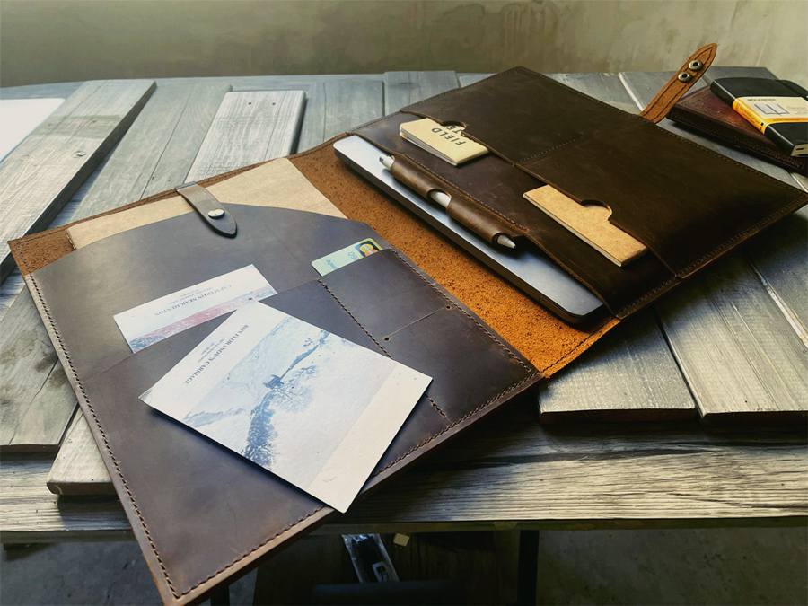 Premium Genuine Leather Sleeve Case for MacBook Pro 13 Inch - Slim Protective Laptop Cover with Soft Interior Lining | Perfect for Business Travel, Coffee Shops & College Campus Use
