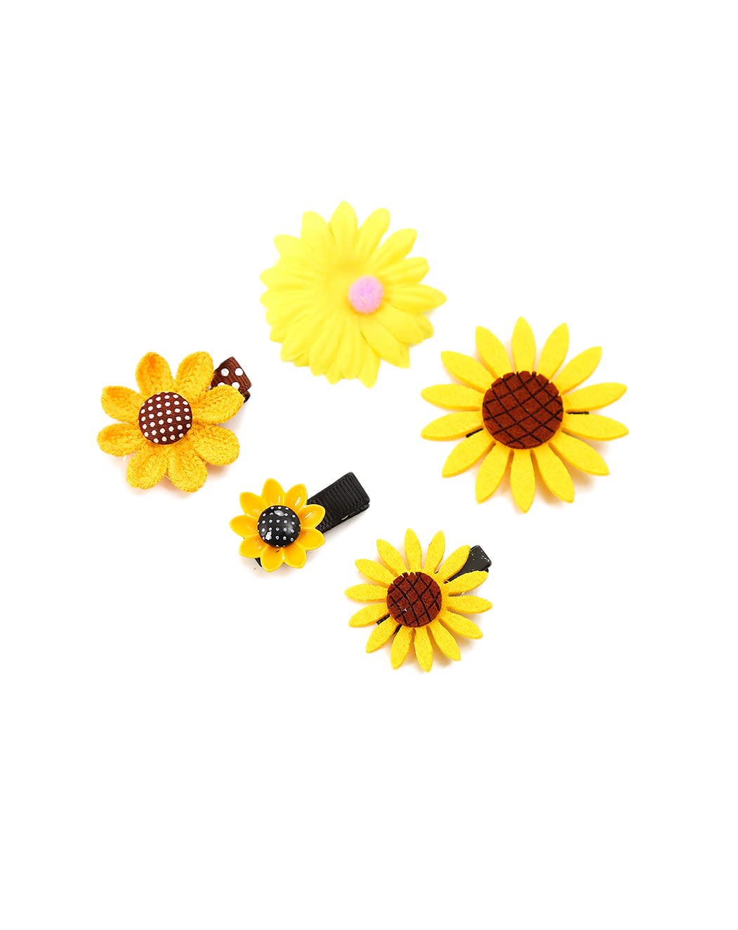 5-Piece Baby Sunflower Hair Clips Set - Cute Sunflower Barrettes & Alligator Clips for Girls (BBG53) - Perfect for Parties, Photos & Everyday Accessories