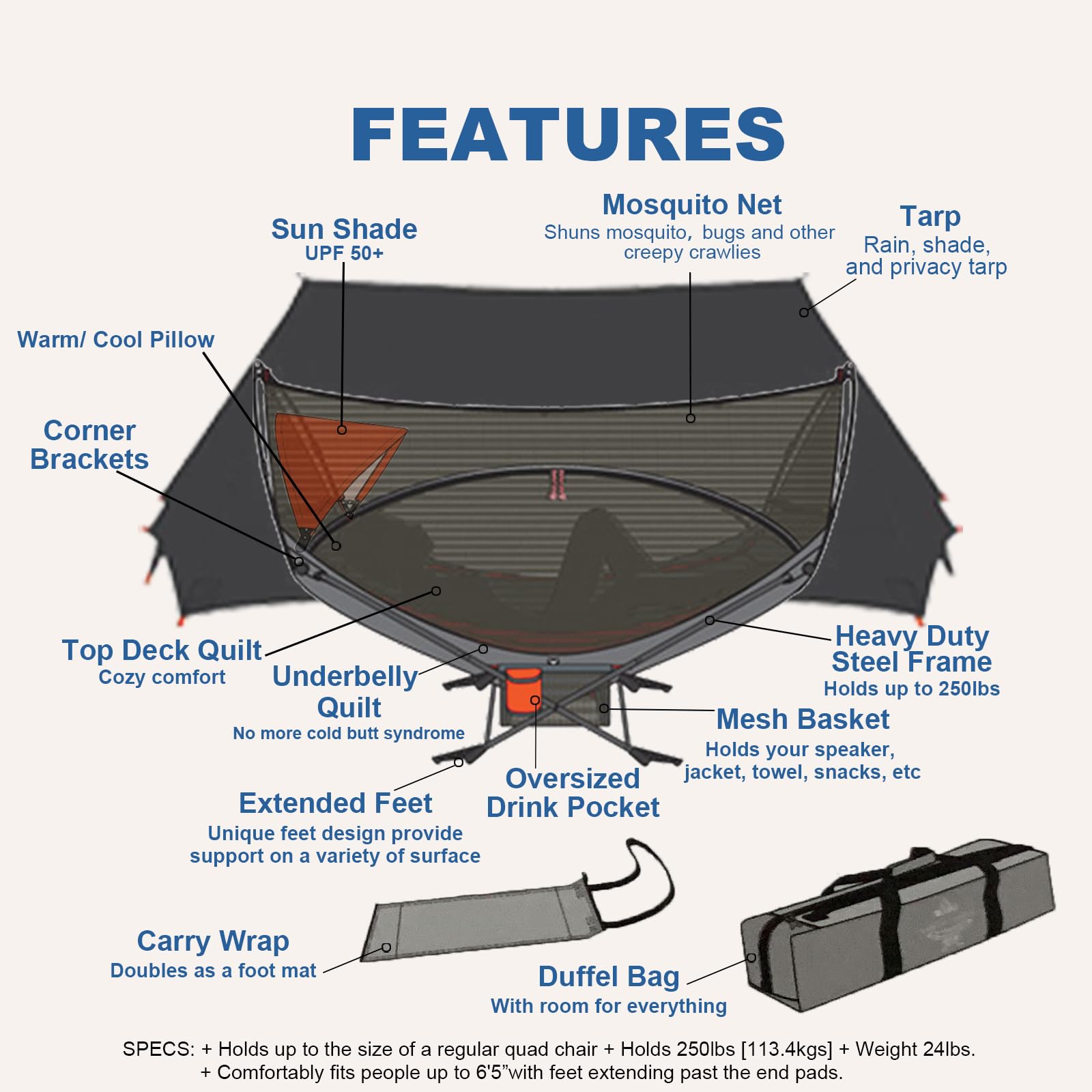 Portable Hammock with Stand - World's Best Mock ONE® Samsara Hammock Set | Compact Folding Frame with Mosquito Net & Rain Tarp | Perfect for Camping, Hiking, Backpacking, Beach, Backyard & Travel | Lightweight Outdoor Gear (Green)