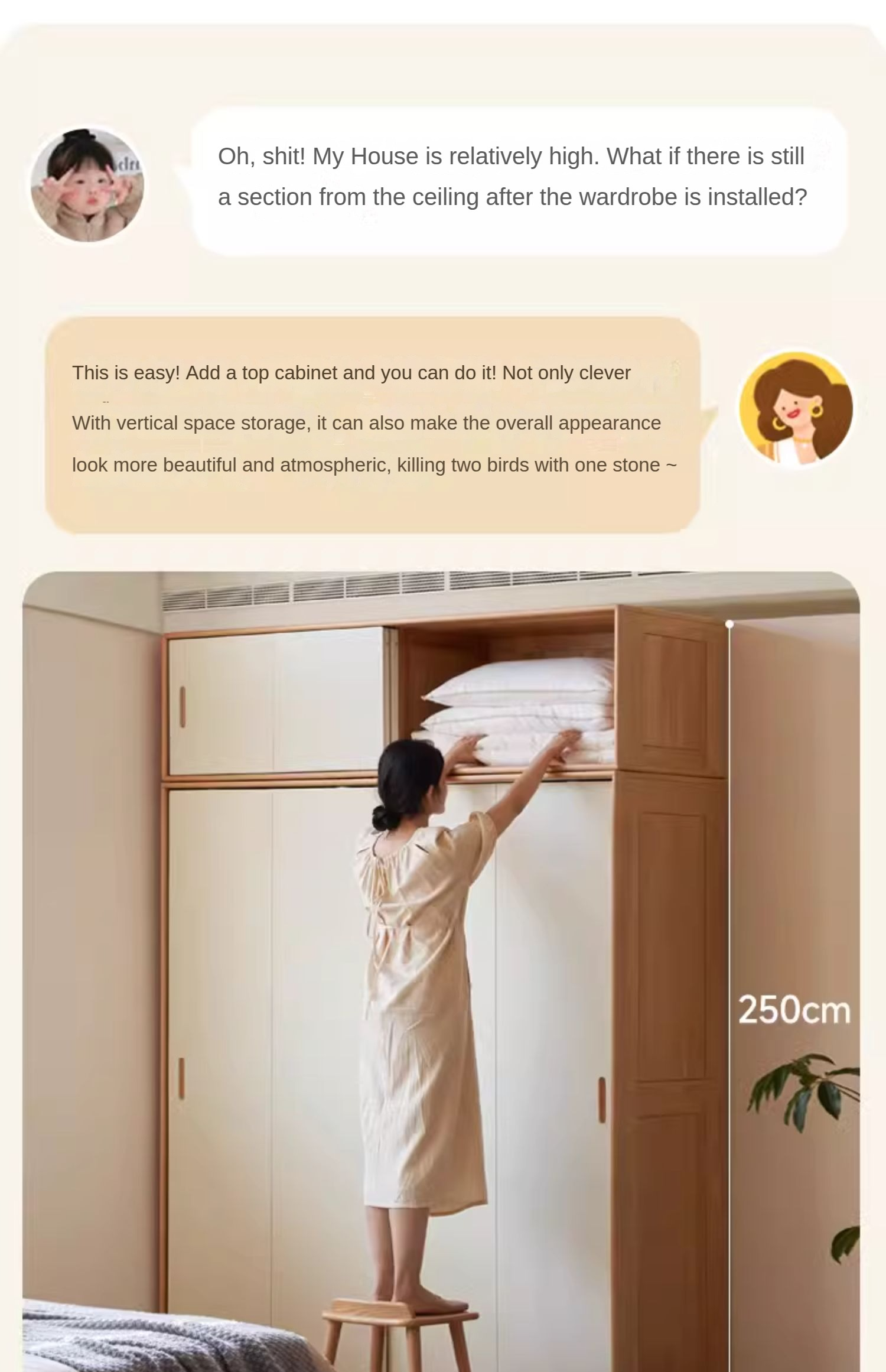 Solid Wood Beech & Poplar Nordic Sliding Door Wardrobe - Modern Closet for Bedroom, Living Room, and Entryway Storage