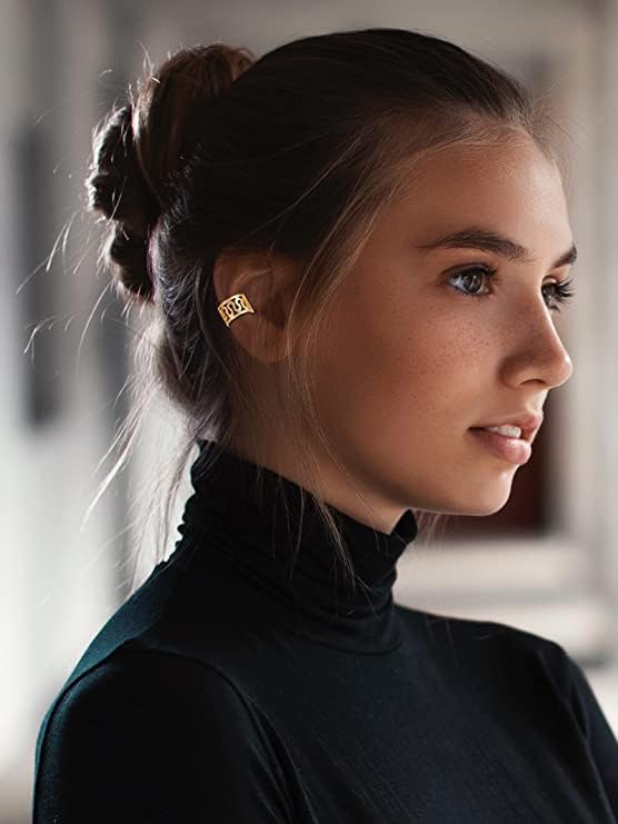 Shining Diva 36-Piece Clip-On Ear Cuff Set - Fashion Punk Earrings for Women & Men (Gold/Silver/Black) - Non-Piercing Cartilage Earrings for Parties, Concerts & Everyday Wear